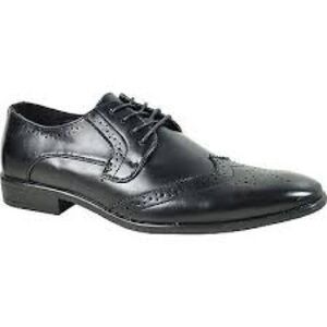 Men’s Bravo Milano Black Leather Classic Oxford Shoes Size 8 US!